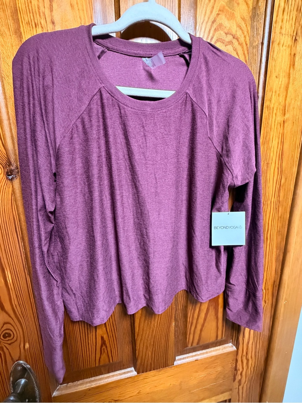 Beyond Yoga Long Sleeve Crewneck Top in Plum